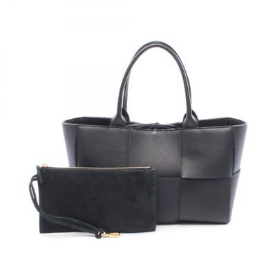 ボッテガヴェネタ BOTTEGA VENETA スモール アルコ トートバッグ バッグ レザー レディース ブラック系 【中古】