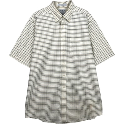 古着 エルエルビーン L.L.Bean 半袖 ボタンダウン チェックシャツ メンズL相当/eaa640022