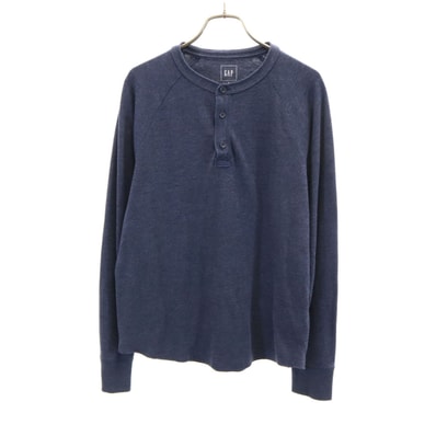 GAP ギャップ 長袖 ヘンリーネック Tシャツ S ネイビー ロンT