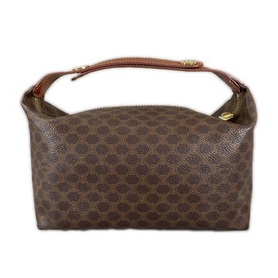 CELINE セリーヌ マカダム ハンドバッグ PVC/レザー ブラウン レディース【中古】