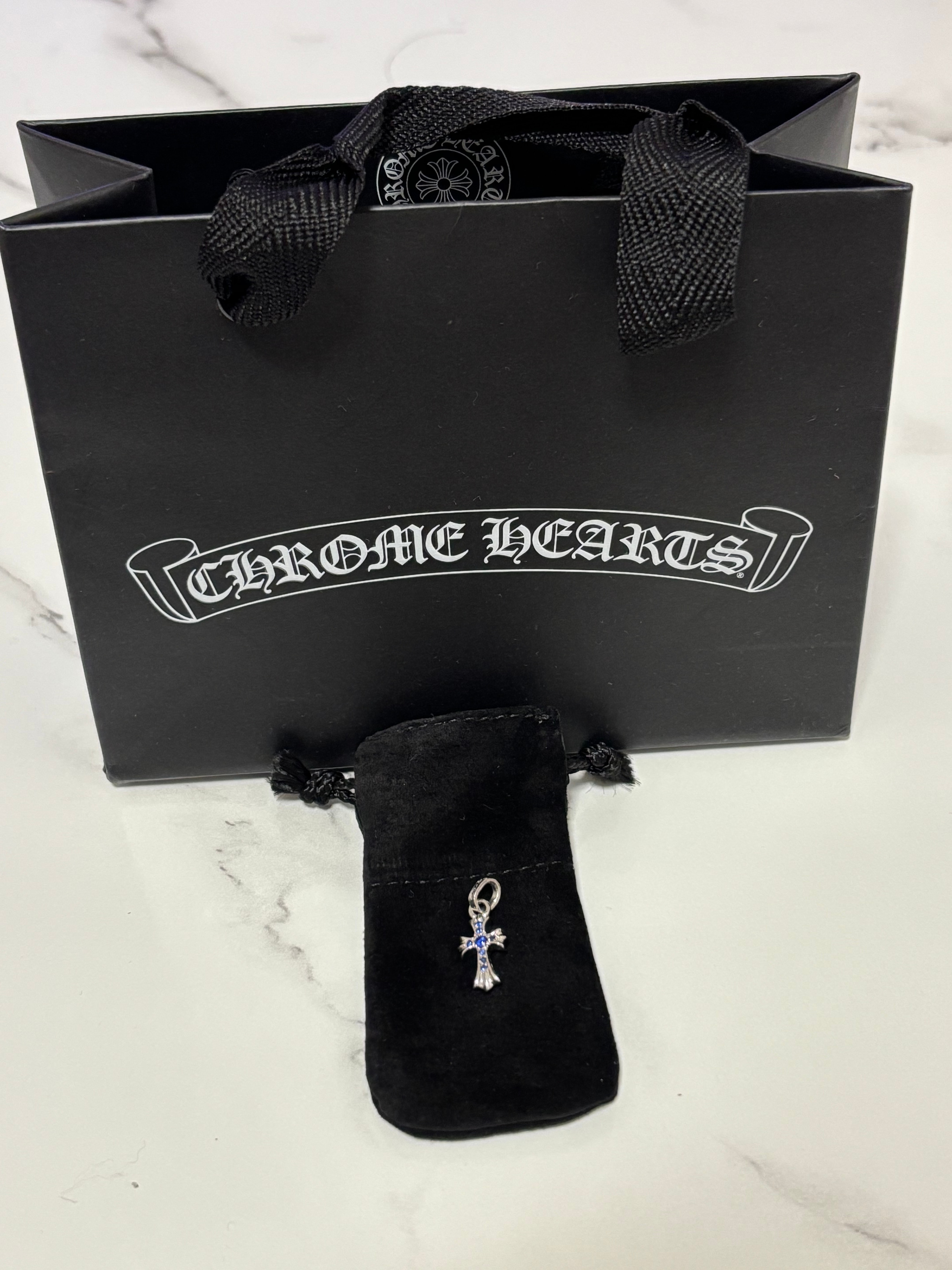 Chrome Hearts CH Cross Baby Fat Charm with Sapple Pave "Sapple Pave"