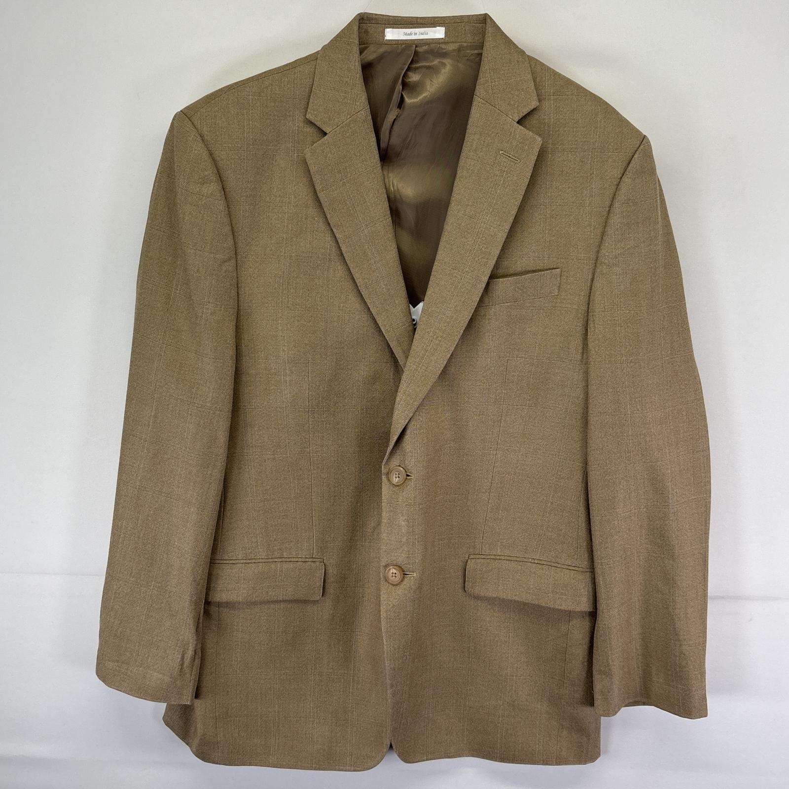 古着 ローレンラルフローレン LaurenRalphLauren テーラードジャケット ブレザー スーツ チェック柄 ベージュ系 メンズ