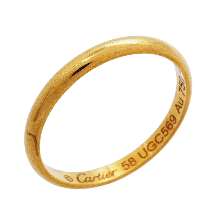 【6jgb0882】カルティエ リング クラシック K18YG イエローゴールド #58【中古】メンズ