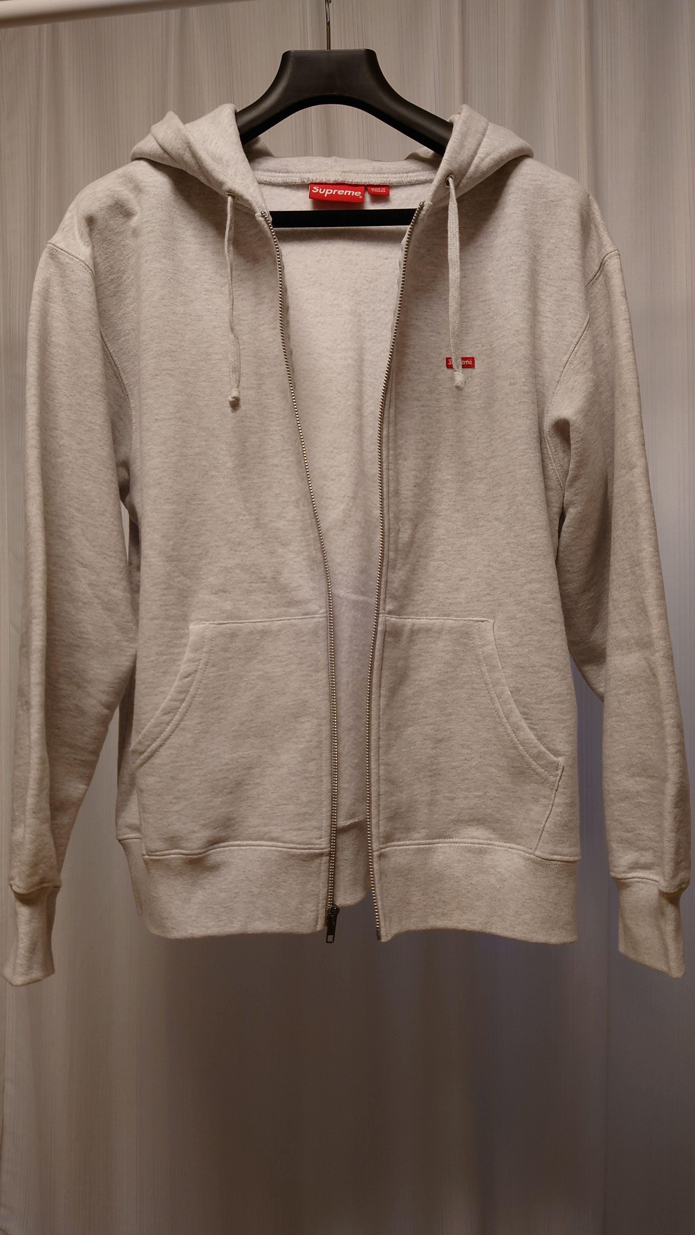 Supreme Small Box Zip Up Hooded Sweatshirt "Ash Grey"