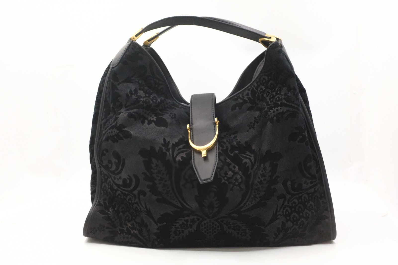 グッチ ソフトスティラップ トートバッグ ブラック スウェード 296855