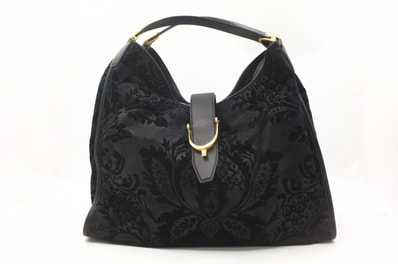 グッチ ソフトスティラップ トートバッグ ブラック スウェード 296855