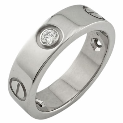 カルティエ ラブ 3P ダイヤモンド リング 指輪 12.5号 18金 K18ホワイトゴールド ダイヤモンド レディース CARTIER 中古