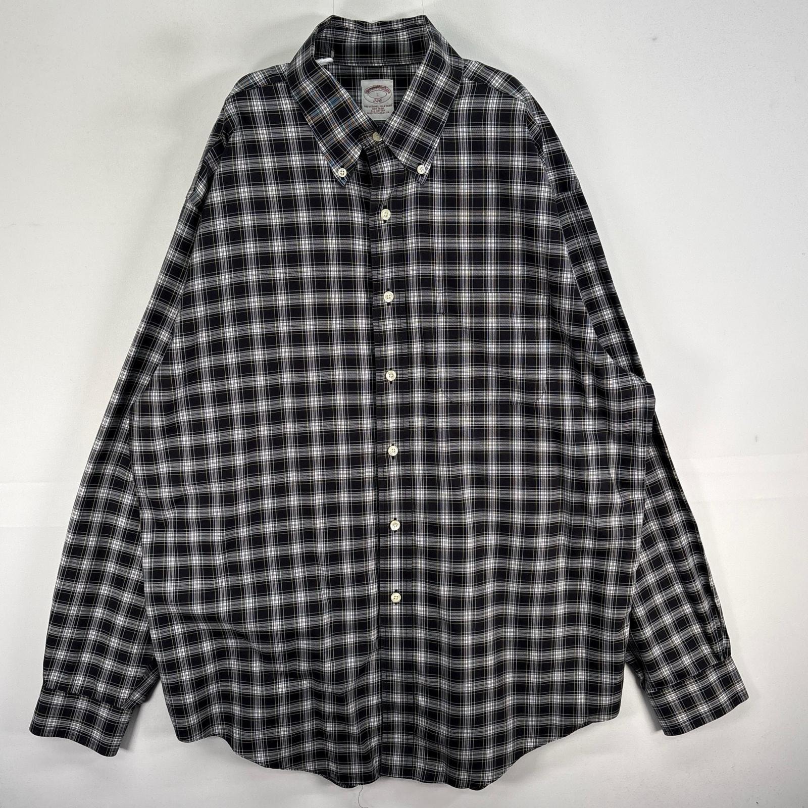 古着 ブルックスブラザーズ Brooks Brothers 長袖シャツ チェック 346 胸ポケ L ブラック系 マルチカラー メンズ