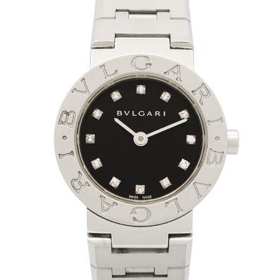 ブルガリ BVLGARI ブルガリ ブルガリ 12Pダイヤ 腕時計 時計 ステンレススチール ダイヤモンド レディース ブラック系 BB23SS 【中古】