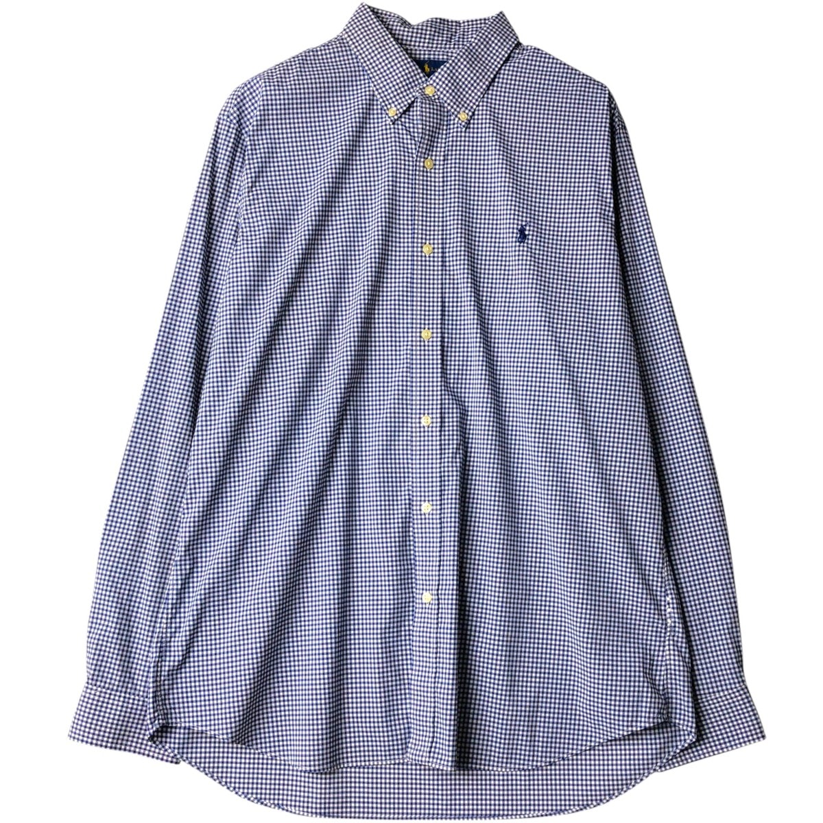 古着 ラルフローレン Ralph Lauren CLASSIC FIT クラシックフィット ギンガムチェック 長袖 ボタンダウンチェックシャツ メンズXL相当/eaa650131