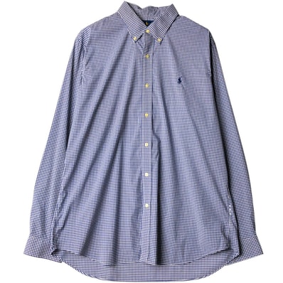 古着 ラルフローレン Ralph Lauren CLASSIC FIT クラシックフィット ギンガムチェック 長袖 ボタンダウンチェックシャツ メンズXL相当/eaa650131