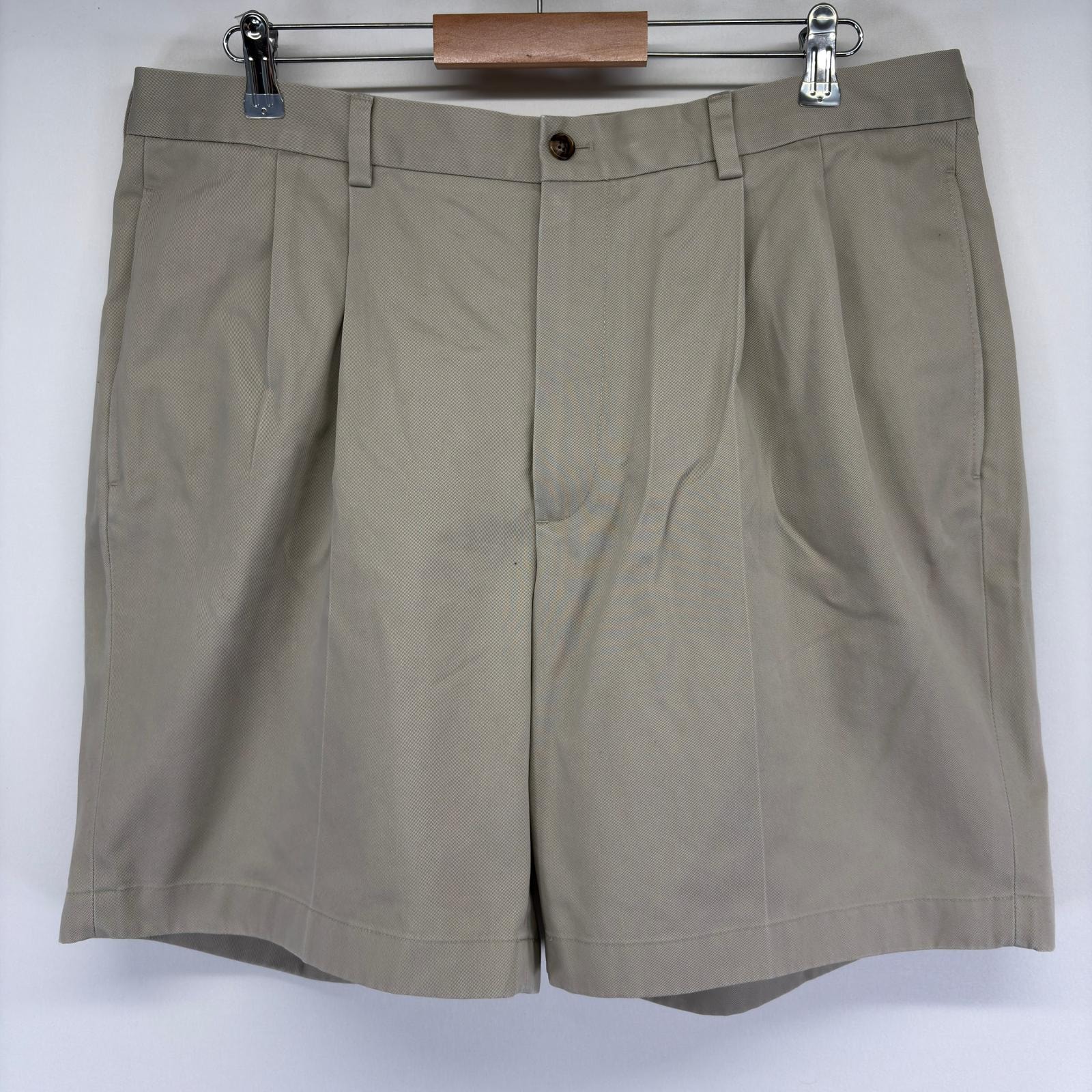 古着 ブルックスブラザーズ Brooks Brothers ショートパンツ ジップ 2タック ハーフパンツ チノパン w38 ベージュ メンズ