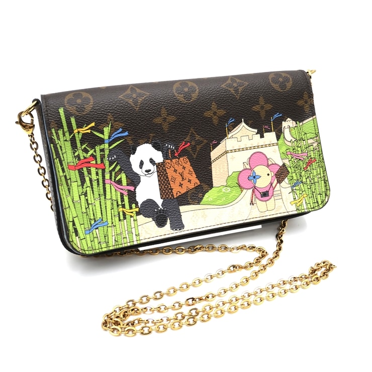 LOUIS VUITTON(ルイヴィトン)ポシェット・フェリシー ヴィヴィエンヌ モノグラム チェーンウォレット ショルダーバッグ 長財布 パンダ ブラウン マルチカラー ゴールド金具 レディース M80992【中古】