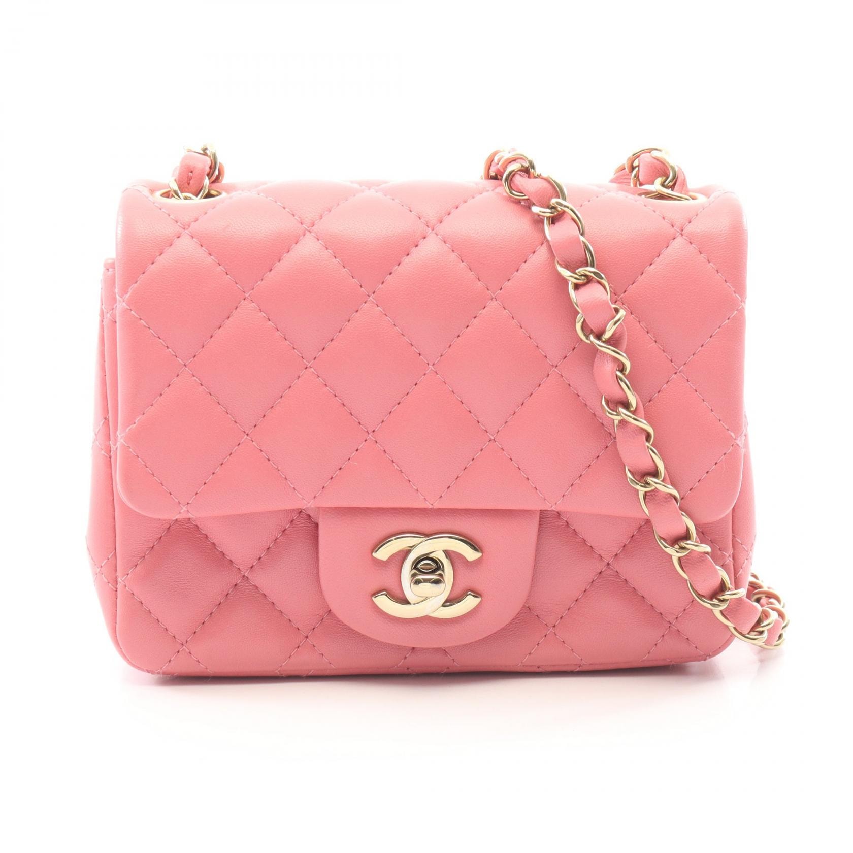 シャネル CHANEL ミニマトラッセ ショルダーバッグ バッグ ラムスキン(羊革) レディース ピンク系 A35200 【中古】