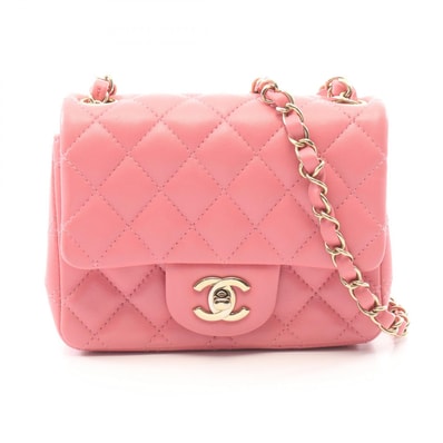 シャネル CHANEL ミニマトラッセ ショルダーバッグ バッグ ラムスキン(羊革) レディース ピンク系 A35200 【中古】