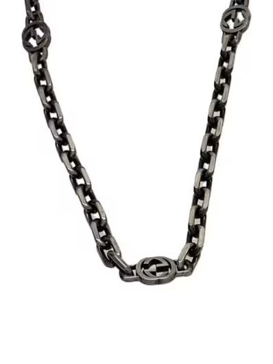 GUCCI Silver Necklace With Interlocking G