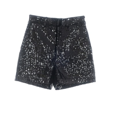 【中古】ジュンヤワタナベ JUNYA WATANABE 2024年春夏 ストレッチ ナイロン スパンコール ショートパンツ ブラック【サイズXS】【レディース】