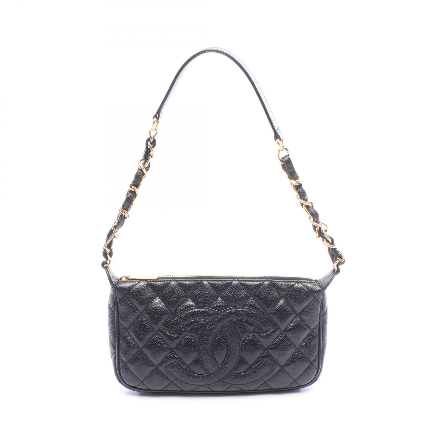 シャネル CHANEL マトラッセ ショルダーバッグ バッグ キャビアスキン(グレインドカーフ) レディース ブラック系 A22476 【中古】