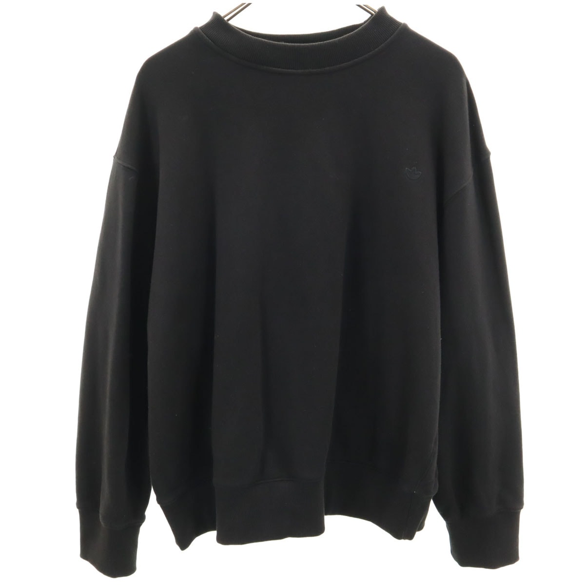 adidas アディダス トレフォイルロゴ 長袖 スウェット トレーナー 2XL ブラック ビックサイズ