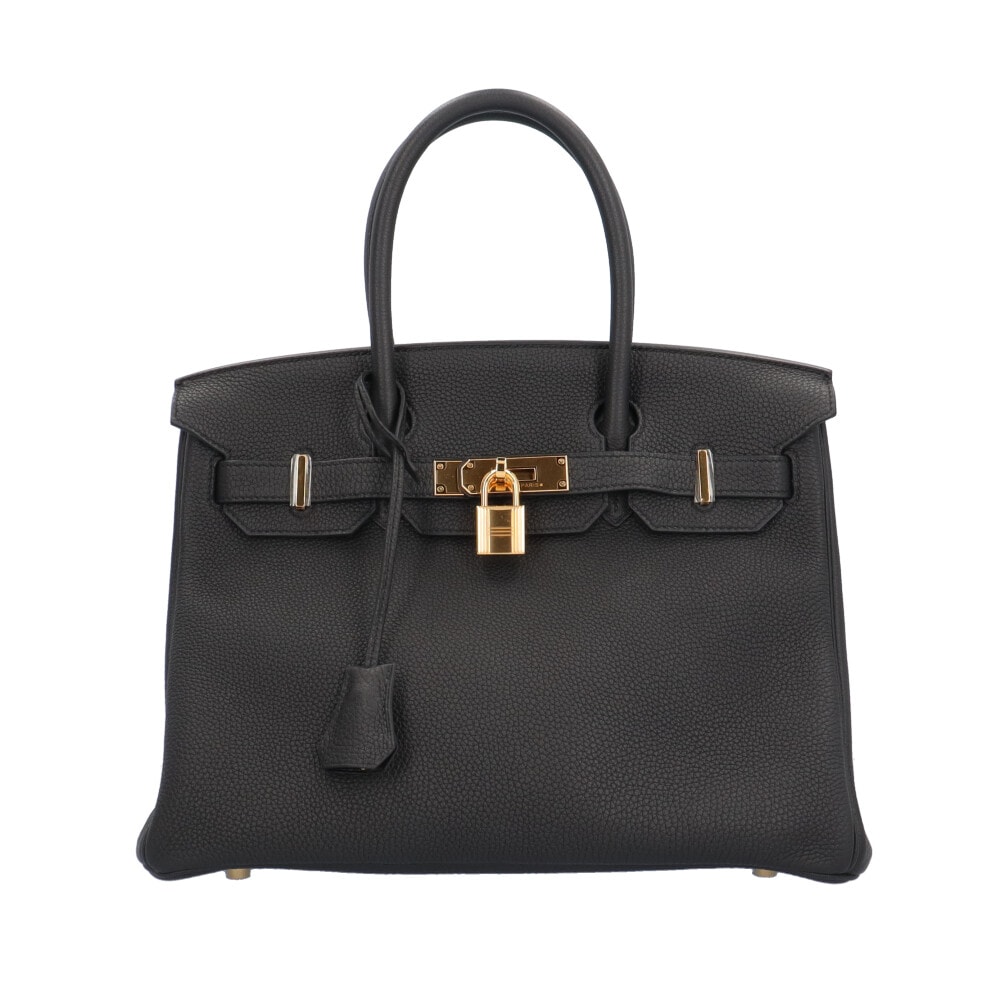 エルメス バーキン30 ハンドバッグ レザー ブラック レディース HERMES 中古