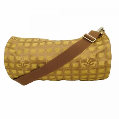 【6db2081】シャネル ショルダーバッグ ニュートラベル ナイロン カーキ シルバー金具【中古】レディース