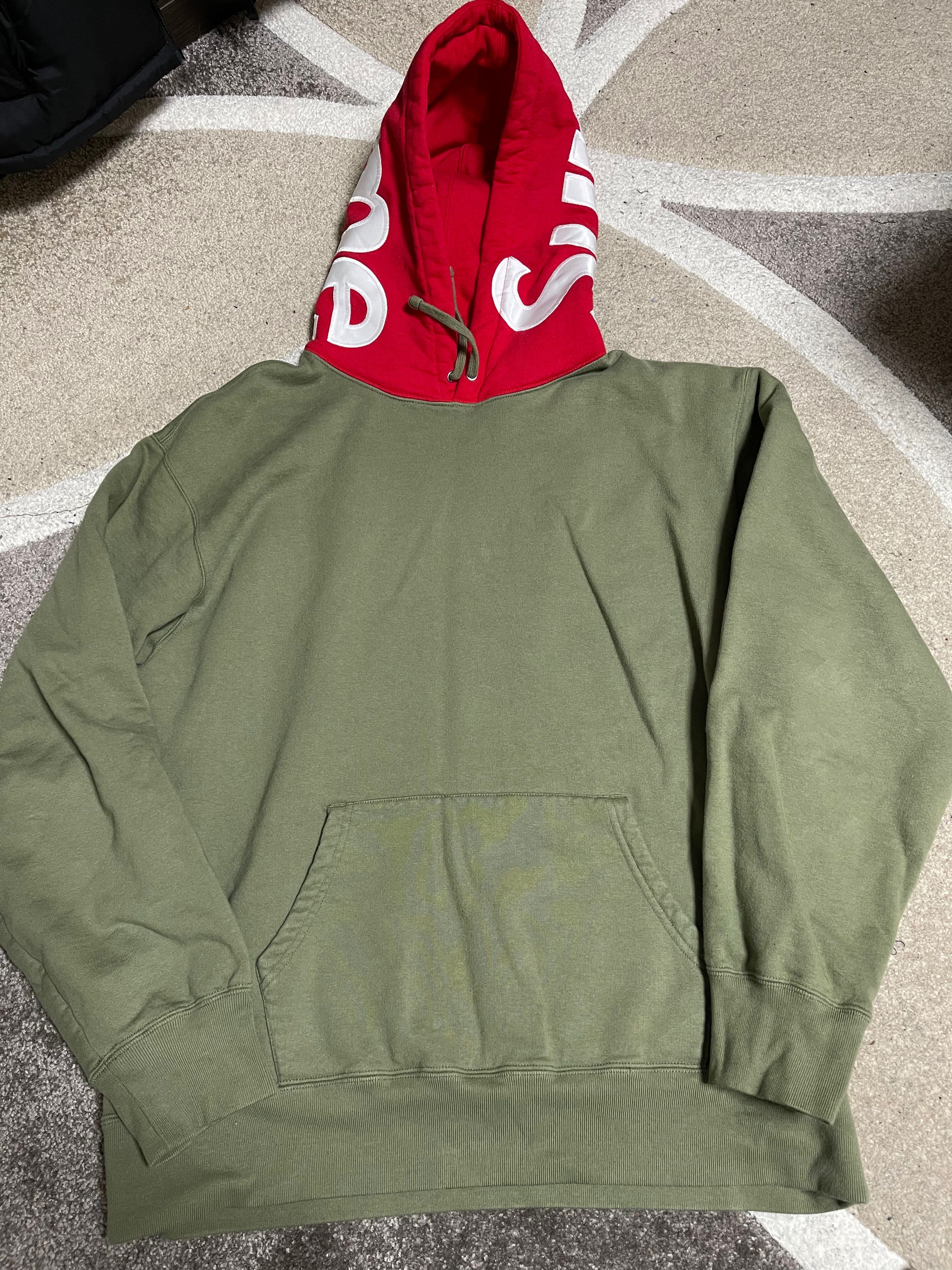 Supreme Contrast Hooded Sweatshirt "Olive"