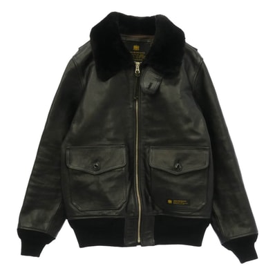 NEIGHBORHOOD ネイバーフッド 142CCNH-JKM03 G-1 HL-JKT 襟ボア 馬革 ハトメ穴 ホース フライト レザー ジャケット ブラック系 S【中古】