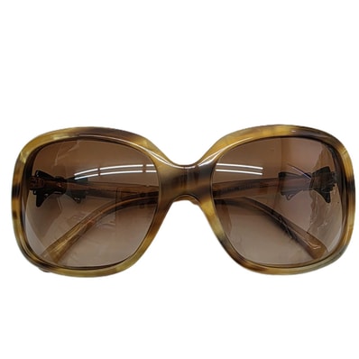 CHANEL シャネル ココマーク リボンモチーフ ブラウン サングラス A40815 プラスチック ブラウン レディース【中古】