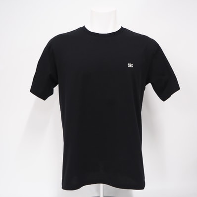 極美品 CELINE セリーヌ トリオンフ コットン Tシャツ XS 2X04I671Q 半袖シャツ ブラック ホワイト コットン メンズ