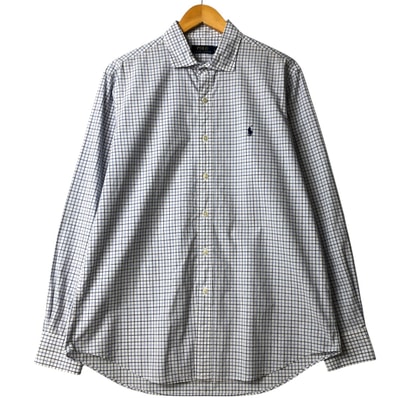 古着 ラルフローレン Ralph Lauren POLO RALPH LAUREN ワイドカラー 長袖 コットンチェックシャツ メンズL相当/eaa586490