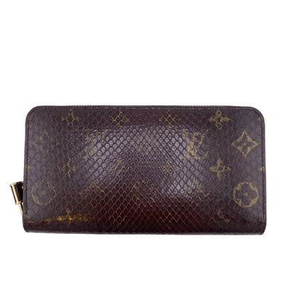 Louis Vuitton Zippy Wallet Padlock Monogram Python Leather "Brown"