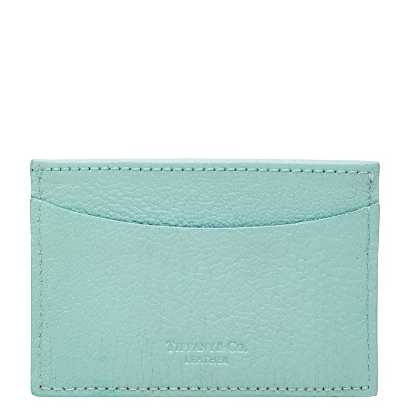 ティファニー 1837 ロゴ カードケース カード入れ 定期入れ ティファニーブルー レザー レディース TIFFANY&Co. 【中古】