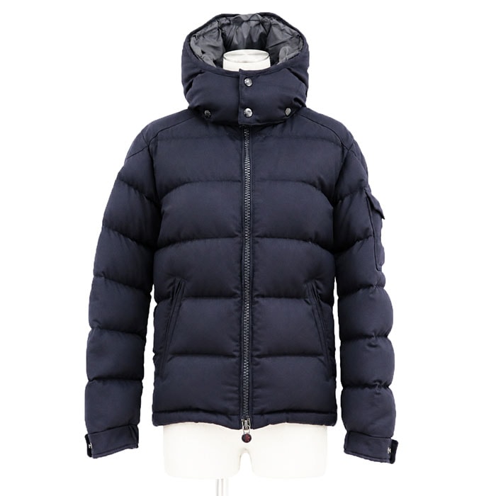 MONCLER モンクレール ダウンジャケット MONTGENEVRE モンジュネーブル サイズ 0 メンズ ロゴ ワッペン アームポケット ウール100% アウター ネイビー 紺 ルーマニア製