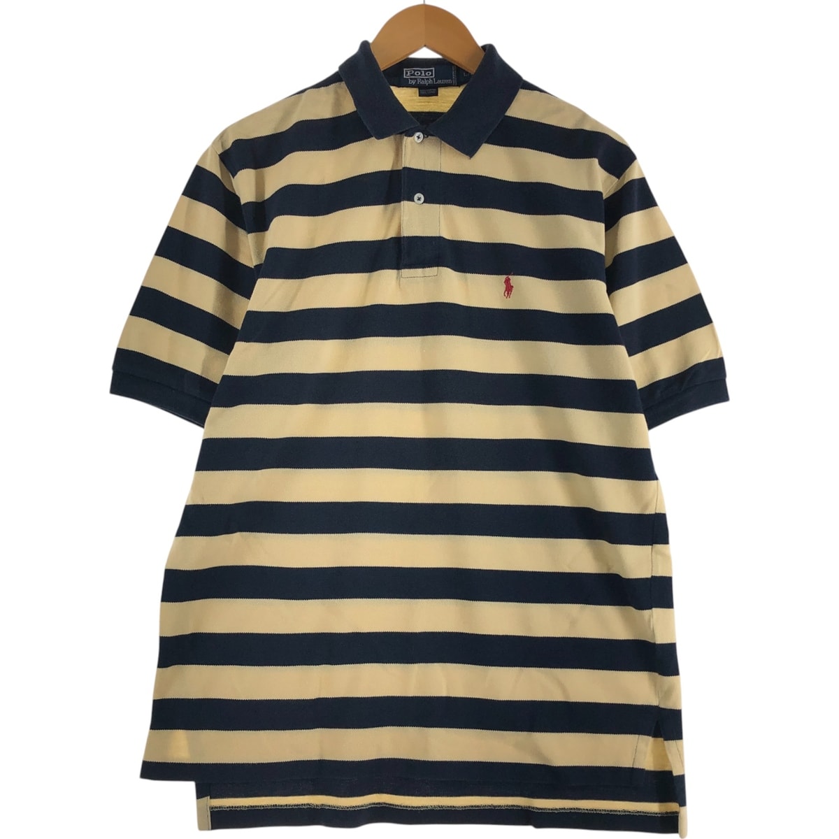 古着 ラルフローレン Ralph Lauren POLO by Ralph Lauren ボーダー柄 半袖 ポロシャツ メンズL相当/eaa559659