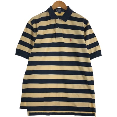 古着 ラルフローレン Ralph Lauren POLO by Ralph Lauren ボーダー柄 半袖 ポロシャツ メンズL相当/eaa559659