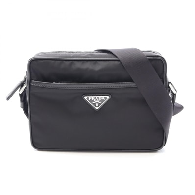 プラダ PRADA RE-NYLON TESSUTO+SAFFIANO ショルダーバッグ バッグ ナイロン サフィアーノレザー メンズ レディース ブラック系 2VH0482DMHF0002 【新品】