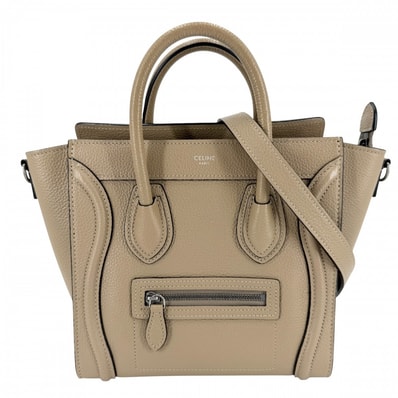 CELINE セリーヌ 2WAY ラゲージ ナノ ハンドバッグ ショルダーバッグ 肩掛け 斜め掛け 189243DRU レザー ブラウン 茶 シルバー金具 レディース 美品【中古品】