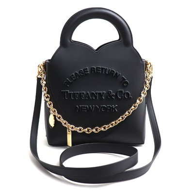 TIFFANY&Co. ティファニー リターントゥティファニー 2Wayショルダーバッグ チャームミニ ブラック レディース【中古】【美品】