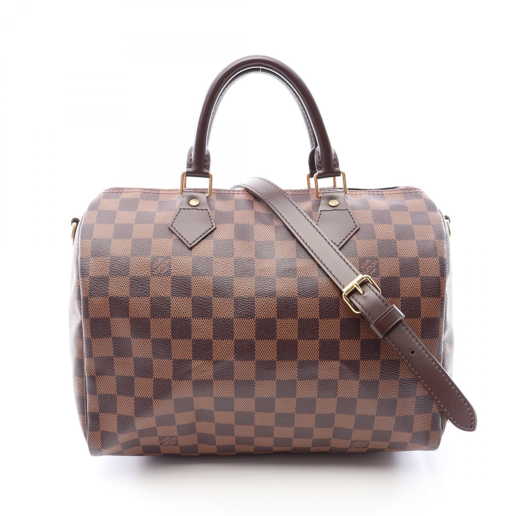 ルイ・ヴィトン LOUIS VUITTON スピーディ バンドリエール30 ダミエエベヌ 2WAY ハンドバッグ バッグ PVCコーティングキャンバス レザー レディース ブラウン系 N41183 【中古】