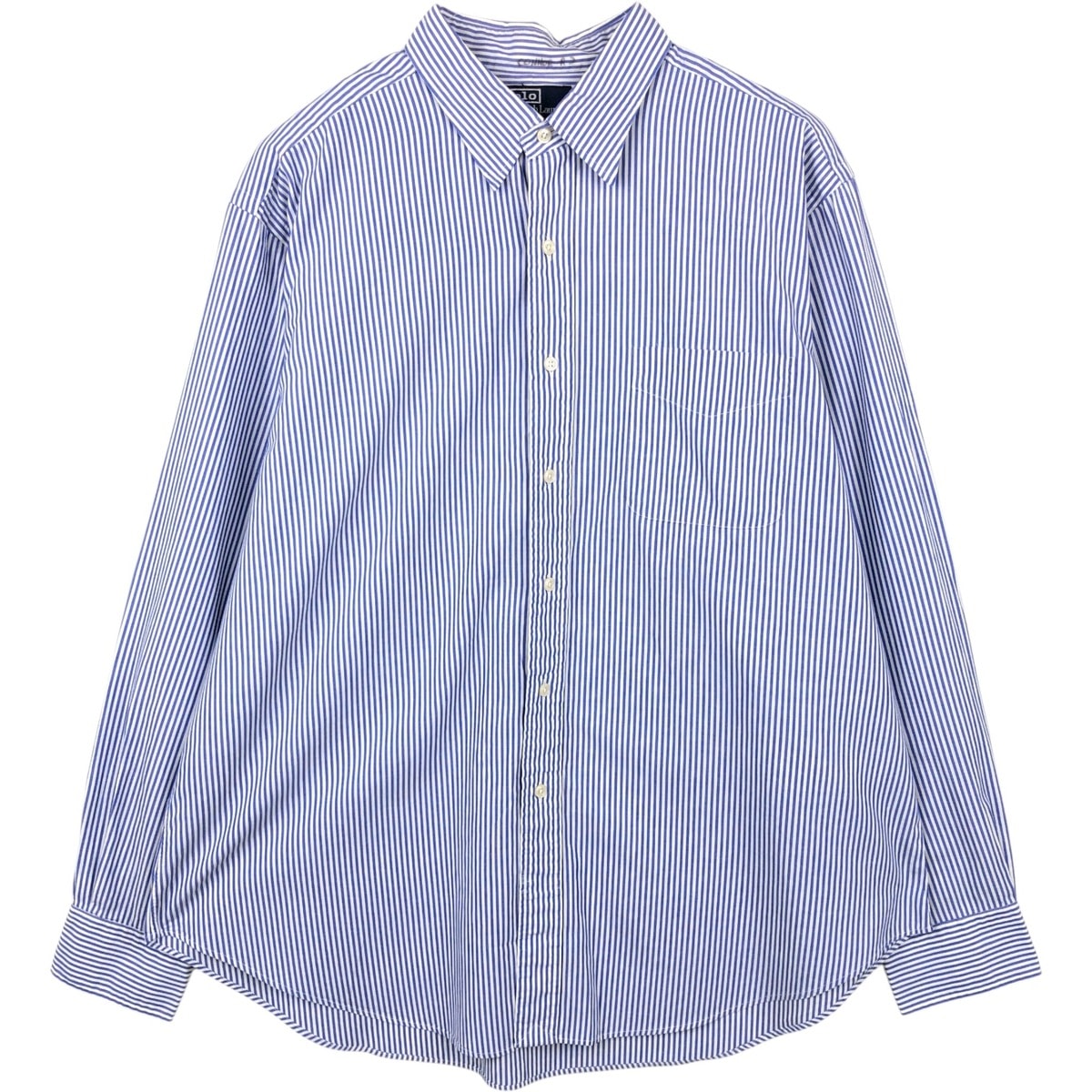 古着 ラルフローレン Ralph Lauren POLO by Ralph Lauren LOWELL 長袖 コットンストライプシャツ メンズXL相当/eaa666358