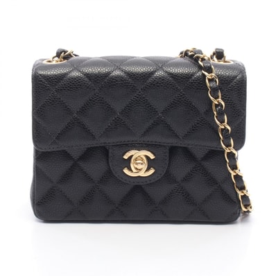 シャネル CHANEL ミニマトラッセ ショルダーバッグ バッグ キャビアスキン(グレインドカーフ) レディース ブラック系 【中古】