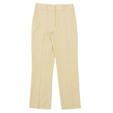 マックスマーラスタジオ リネン コットン スラックスパンツ ボトムス レディース ライトベージュ 38 613109026 38