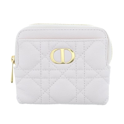 Christian Dior クリスチャンディオール カナージュ カロ ラベンダー ウォレット Caro Lavender コインケース S5177UWHC レザー ピンク ゴールド金具 レディース【中古】