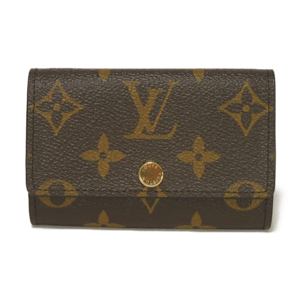 LOUIS VUITTON ルイ・ヴィトン ミュルティクレ 6 現行 LVロゴ フラワー 6連 ブラウン 新型 RFID ICチップ 未使用 モノグラム アルマニャック キーケース M62630