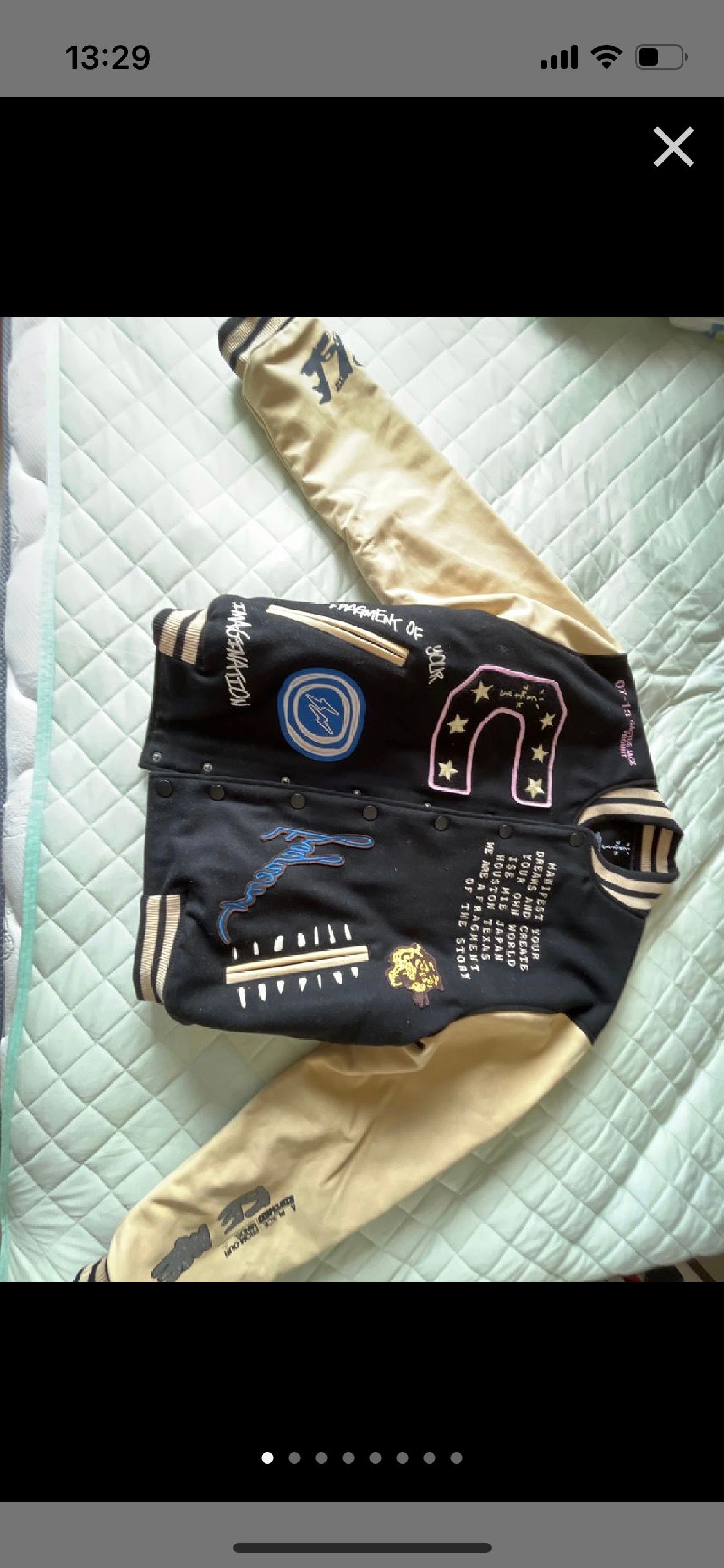 Travis Scott Cactus Jack For Fragment Manifest Letterman Jacket "Black"