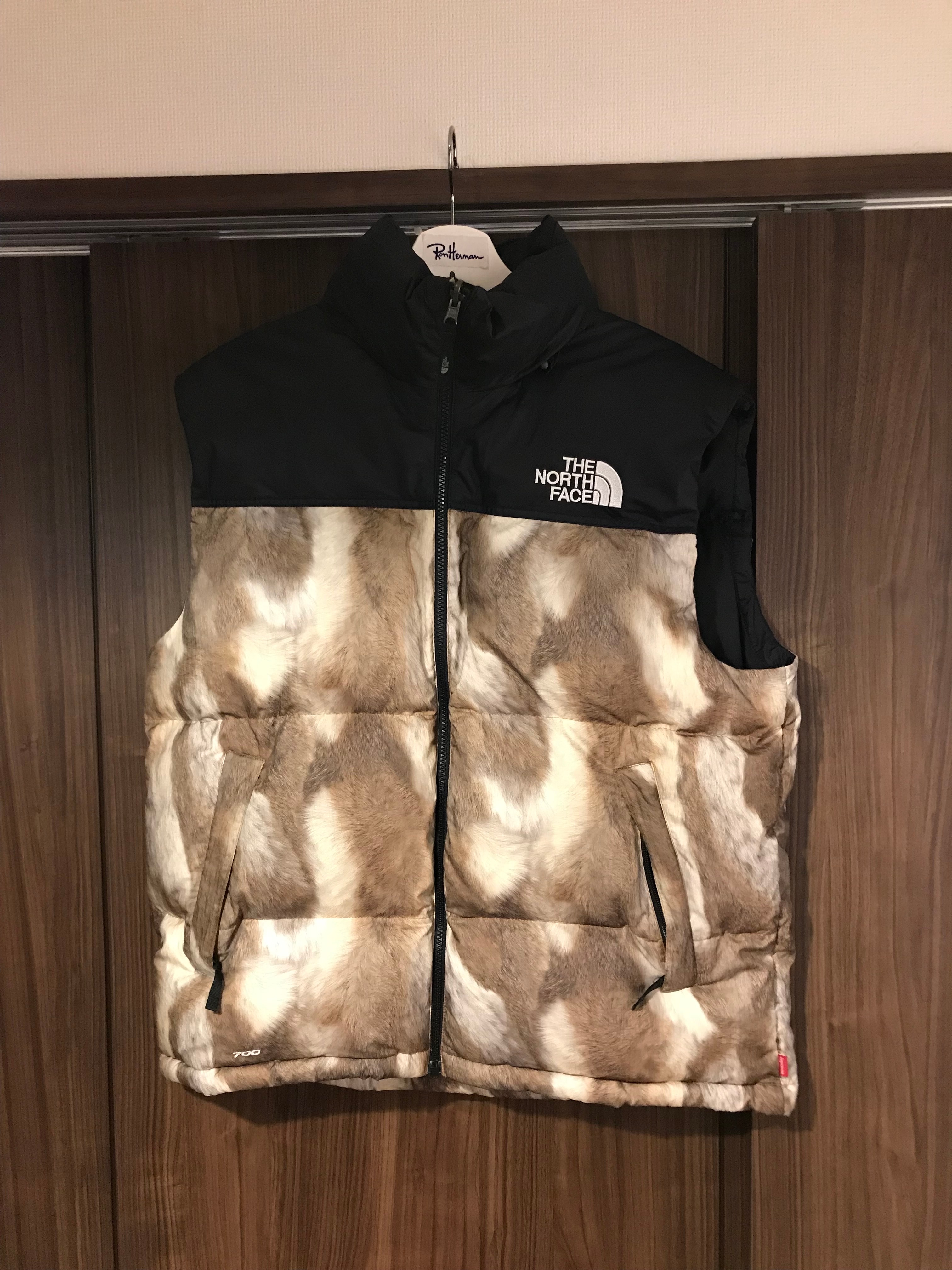 Supreme x The North Face Fur Print Nuptse Vest "Brown"