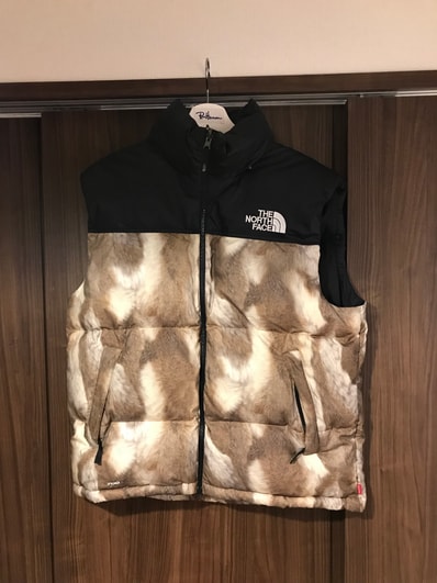 Supreme x The North Face Fur Print Nuptse Vest "Brown"