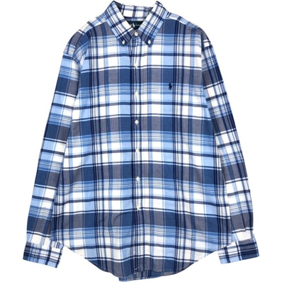 古着 ラルフローレン Ralph Lauren CLASSIC FIT クラシックフィット 長袖 ボタンダウンチェックシャツ メンズL相当/eaa676763