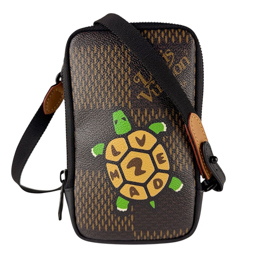 ルイ ヴィトン LOUIS VUITTON ショルダーバッグ NIGO ダミエ ジャイアント ダブルフォンポーチ/ダミエ ジャイアント エベヌ メンズ N40377【中古】 z9938