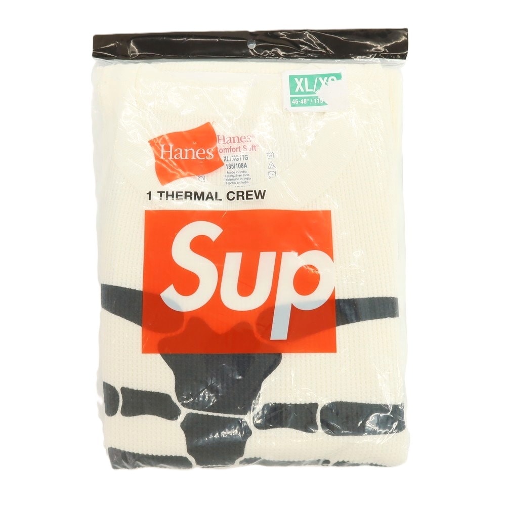 【中古】【未使用】シュプリーム Supreme Hanes Bones Thermal Crew 長袖Tシャツ ホワイト【サイズXL】【メンズ】